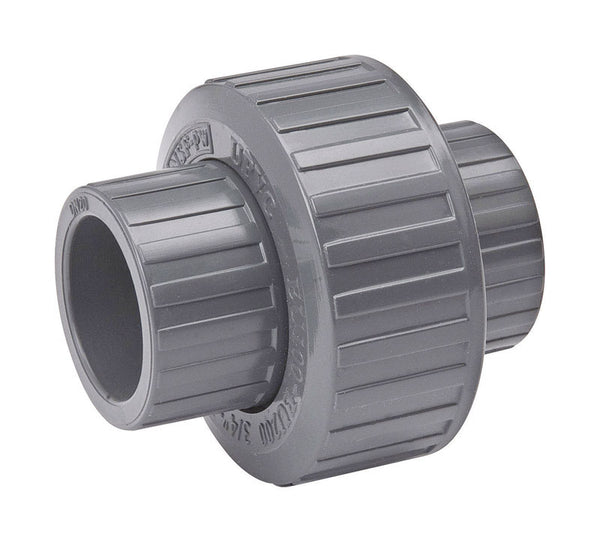 NDS U-1250-T PVC Pipe Fitting, 1-1/4-Inch Threaded Union, Schedule 80, EPDM O-ring, Gray 164-106