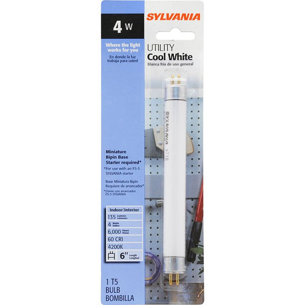 Sylvania F4T5CW/6" Cool White Fluorescent Bulb (Pack of 6) 20415