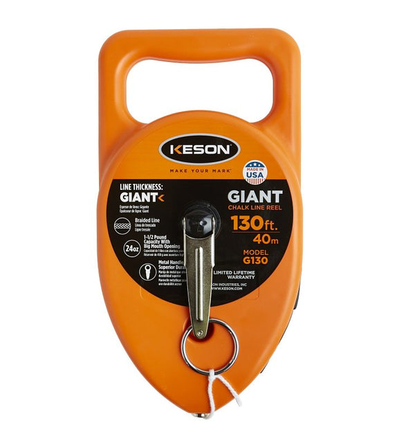 Keson G130 Chalk Line Reel, 24 oz Chalk Capacity, 130 ft L Line