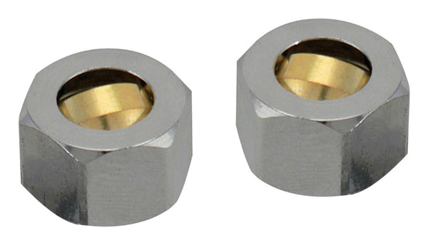 Plumb Pak PP81PC Compression Nut with Ring, 3/8 in Od, Chrome Plated