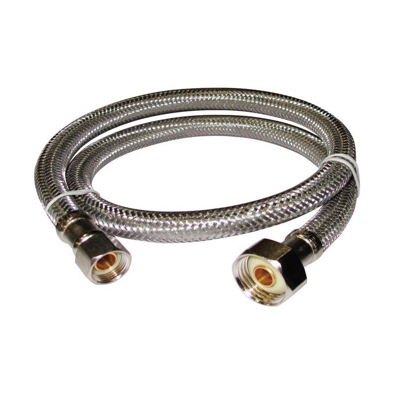 Plumb Pak PP23808 Ez Faucet Supply Tube, 3/8 X 1/2 In, Compression X Fip, 30 In L, Stainless Steel, 30 Inches