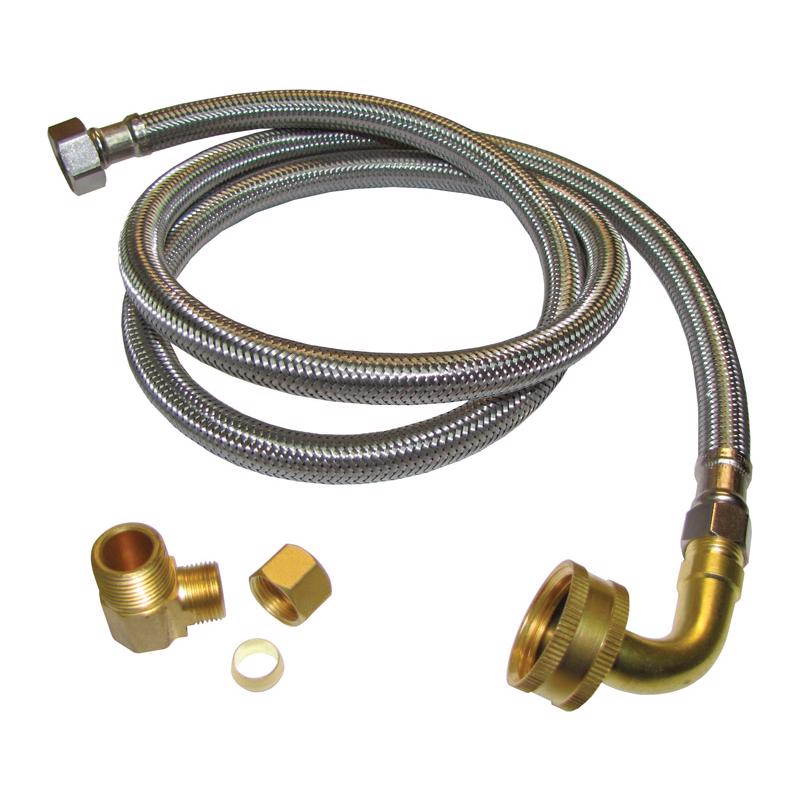 Keeney PP23834 Dishwasher Connector Compression Inlet by 3/8" Mip Outlet with 84RBLF Elbow, 72"