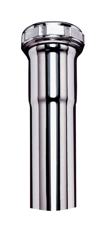Plumb Pak PP12-12CP Extension Tube, 1-1/4 in Dia X 12 in L, Slip Joint, 22 Ga, Chrome Plated, quot quot, Brass
