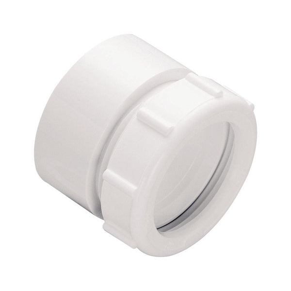 Plumb Pak PP999W Drain Pipe Adapter, 1-1/2 in, Solvent Weld X Compression, Plastic, quot, White