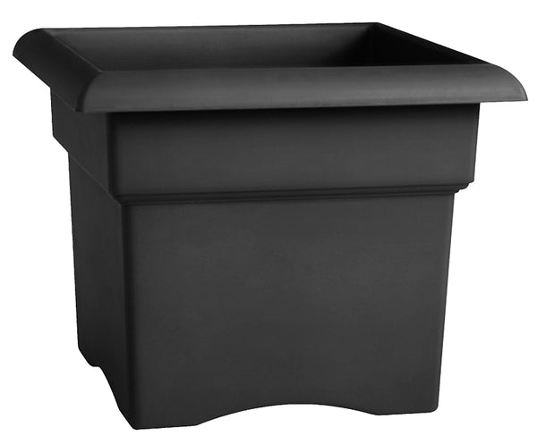 Bloem Veranda Deck Box Planter Square: 14" - Black 57914