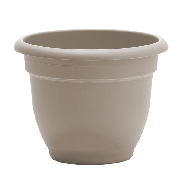 Bloem Ariana 6" Vanilla Bean Round Self Watering Planter Pot - Rolled Rim Plastic Resin Indoor or Outdoor Gardening Planter with Drainage Holes, Made in USA AP0683