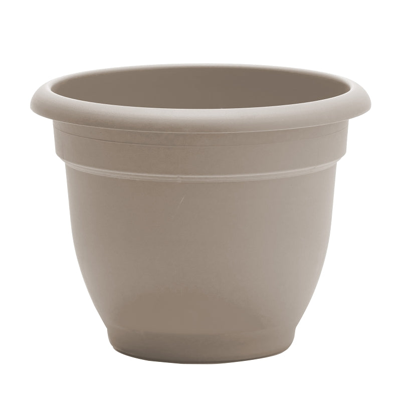 Bloem Ariana 10" Pebble Stone Round Self-Watering Resin Planter Pot - Rolled Rim Indoor and Outdoor Gardening Planter