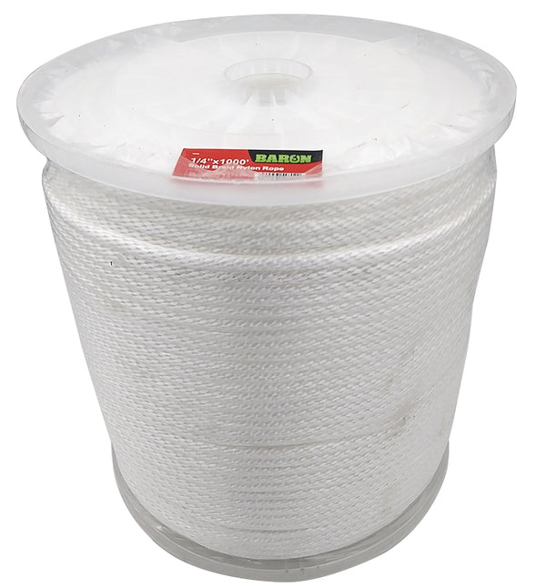 BARON MFG Rope NYLN White 1/4IN X 1000FT 54802