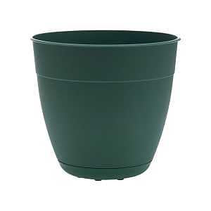 Bloem Dayton Planter with Saucer: 12" - Turtle Green - 100% Recycled Plastic Pot, Removable Saucer, Elevated Feet, for Indoor and Outdoor Use, Gardening, 3 Gallon Capacity