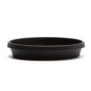 Bloem Terra Resin Saucer Tray: 4.75" Bottom Width - Black - Matte, Durable, Ribbed Bottom, Indoor and Outdoor, Fits 6" Terra Pots, Made in USA STT0600