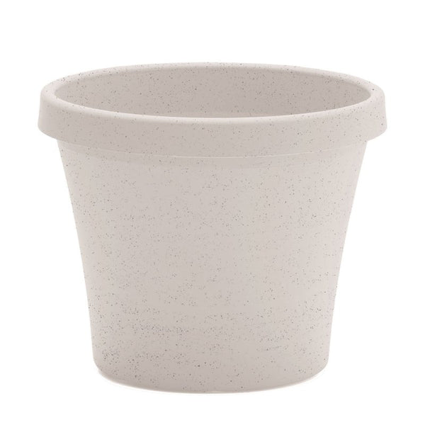Bloem Terra 6" Diameter Round Vanilla Bean Resin Planter Pot with Pre-Drilled Drainage Holes for Indoor and Outdoor Gardening, Made in USA TR0682
