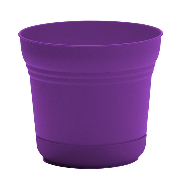 Bloem Saturn 12" Royal Lilac Round Planter Pot with Snap-in Saucer for Indoor or Outdoor Gardening, Made in USA SP12928