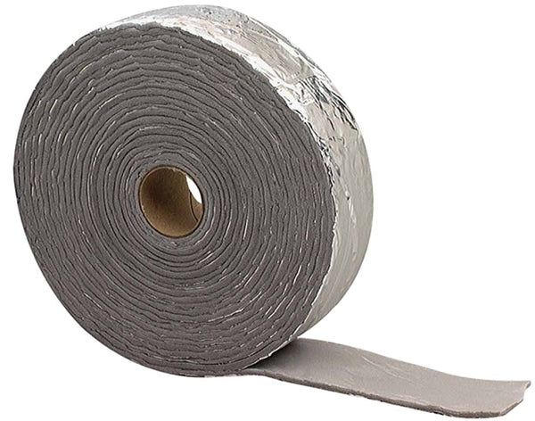 M-D Building Products 02394 M-D Self-Adhesive Pipe Insulation Wrap 2 in Od X 30 Ft L X 1/8 in T, PVC Foam, 1/8' x 2' x 30', Black/Silver