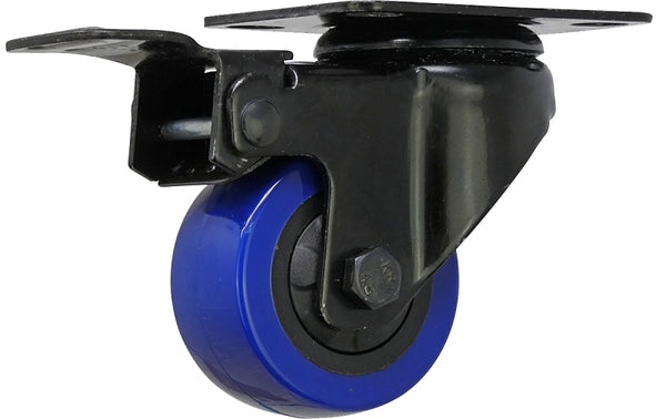 Shepherd Hardware 2in. Blue Diamond TPU Swivel Caster with Brake, 20-Pack, 135-Lb. Capacity, Plate Mount, Model# 3658