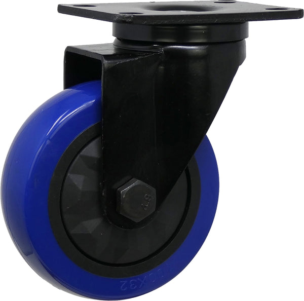 Shepherd Hardware Blue Diamond TPU Wheel Caster, 4-In. D, Double Ball BearingSswivel, 300-Lb. Load Capacity, 1-Pk 3663