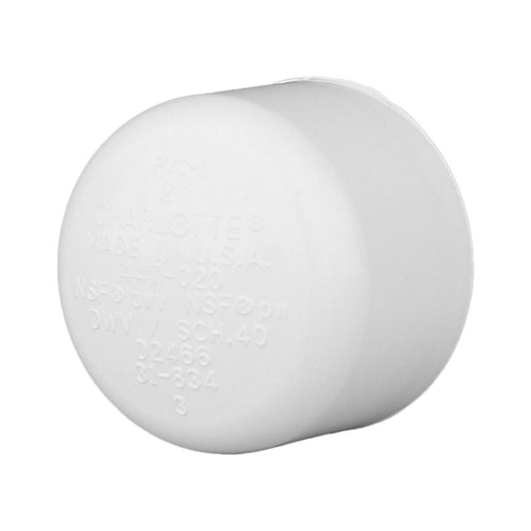 Charlotte Pipe 3'' Cap Bushing Pipe Fitting - Socket Schedule 40 White PVC Highly Durable, Easy to Install, High Tensile and Sound Deadening for Home or Industrial Use (Single Unit) PVC 02116 1800
