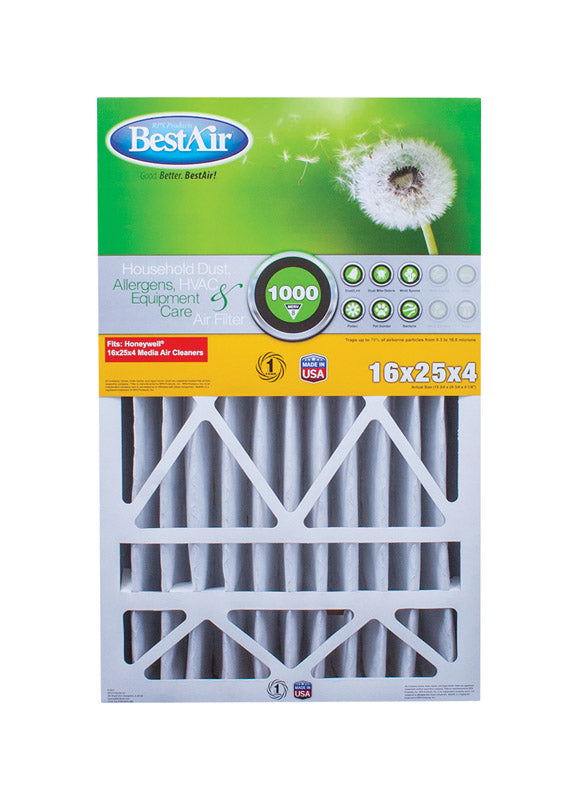 BestAir Air Fltr 16x25x4 Hnywell HW1625-8R