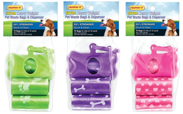 Bag Dog Waste W/Disp 75CT 19342