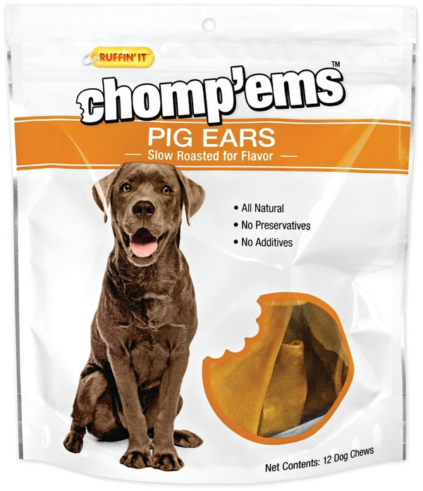 Ruffin'It RHODE ISLAND TEXTILE 4766788 Chews Pig Ear Treat44; Pack of 12 05193