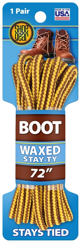 Shoe Gear Waxed Boot Laces 72" Brwn/gold 1N311-02