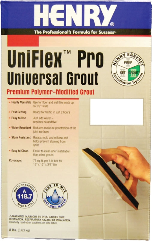 Ww Henry Unipro Grout White 4X8Lb Ctn 13096