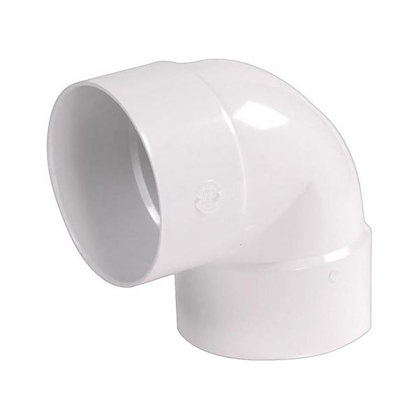 NDS, White 6P02 PVC 90-Degree Elbow, 6-Inch, X Hub Solvent-Weld Connections, for Use Sewer and Drain Pipe, 1 Count (Pack of 1)
