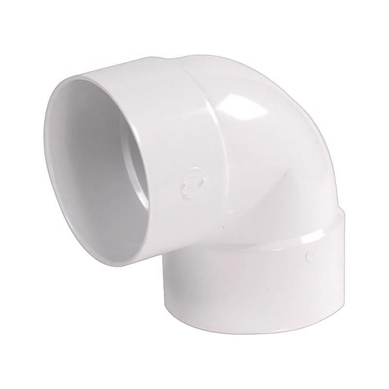 NDS, White 6P02 PVC 90-Degree Elbow, 6-Inch, X Hub Solvent-Weld Connections, for Use Sewer and Drain Pipe, 1 Count (Pack of 1)