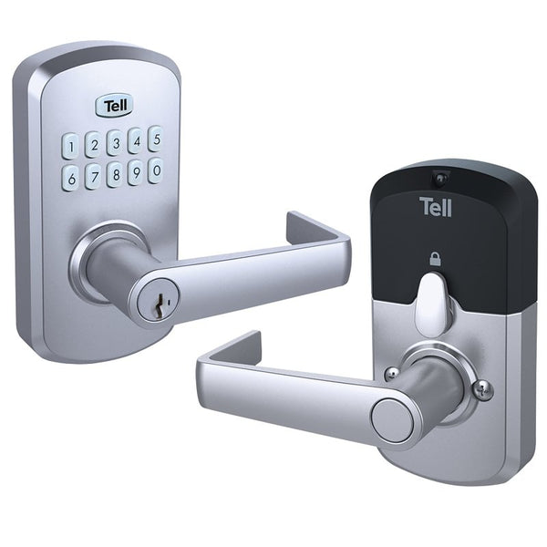 Tell Commercial Electronic Keypad Lock with Cortland Lever Satin Chrome CL103930