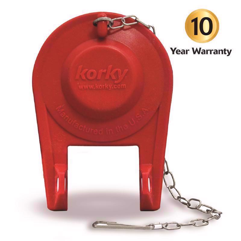 Korky 2017BP Toilet Flapper, Specifications: 2 in Valve Open, Rubber, Red