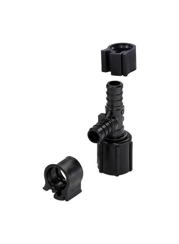 Flair-It PEXLOCK 30828 Tee, 1/2" x 1/2" FPT SWV x 1/2", Black