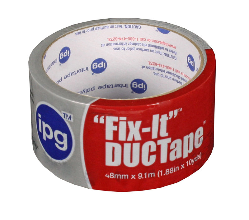 IPG Fix-It DUCTape, General Maintenance Duct Tape, 1.88" x 10 yd, Silver (Single Roll)
