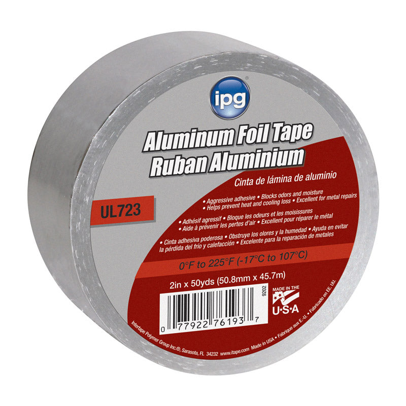 IPG Aluminum Foil Tape, 2" x 50 yd, Silver (Single Roll)
