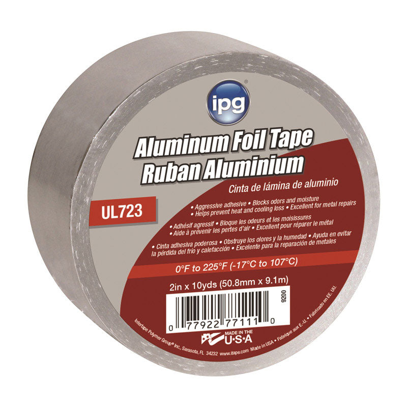 IPG Aluminum Foil Tape, 2" x 10 yd, Silver (Single Roll)