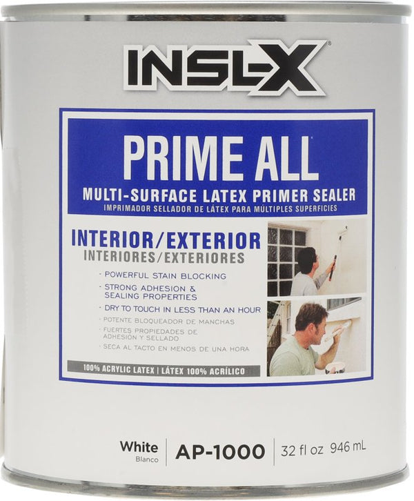 Benjamin Moore Insl-x Prime All White Flat Water-Based Acrylic Latex Primer 1 qt. - Case of: 1 AP1000099-04