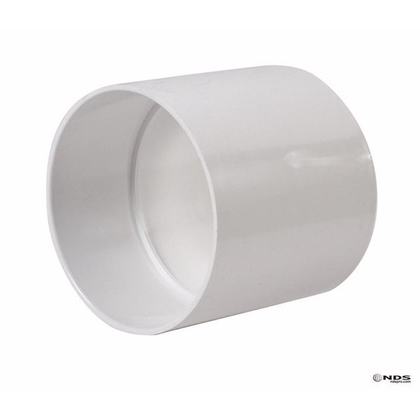 NDS 6P05 PVC S&D Coupling, 6-Inch, Hub X Hub Connection, for use with 6-Inch Sewer and Drain Pipe, White