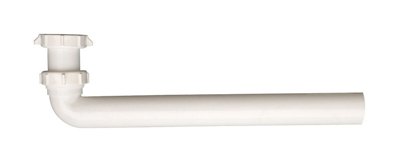 Plumb Pak PP66-9W Master waste Drain Tube, For Use With End Or Center Outlet Tee, Plastic, 1-1/2 x 15, White