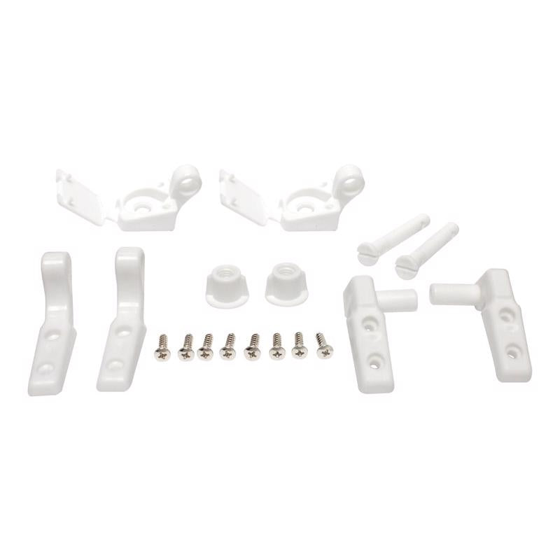 Plumb Pak PP835-34 Leaf Straight Universal Fit Toilet Seat Hinge, Plastic, 4" x 5", White