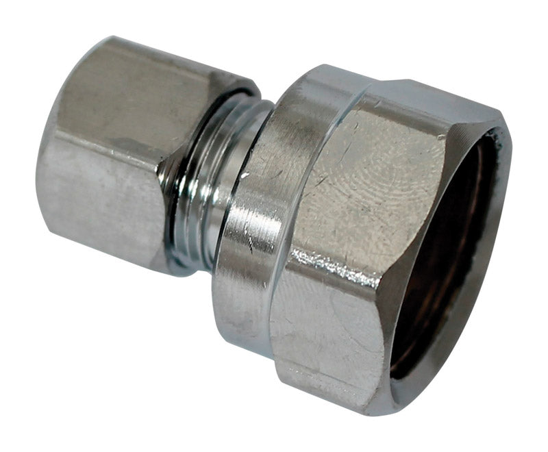 Plumb Pak PP73PCLF Pipe To Tube Adapter, 1/2 X 3/8 In, Fip X Compression, Chrome Plated, 1/2" X 3/8"