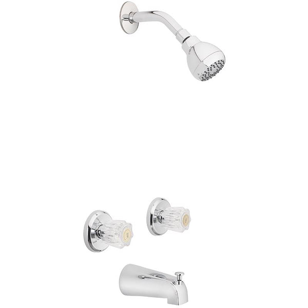 Globe Designer Oakbrook Tub and Shower Faucet Two Handle 2.5 Gpm Chrome Finish10 833X-0001