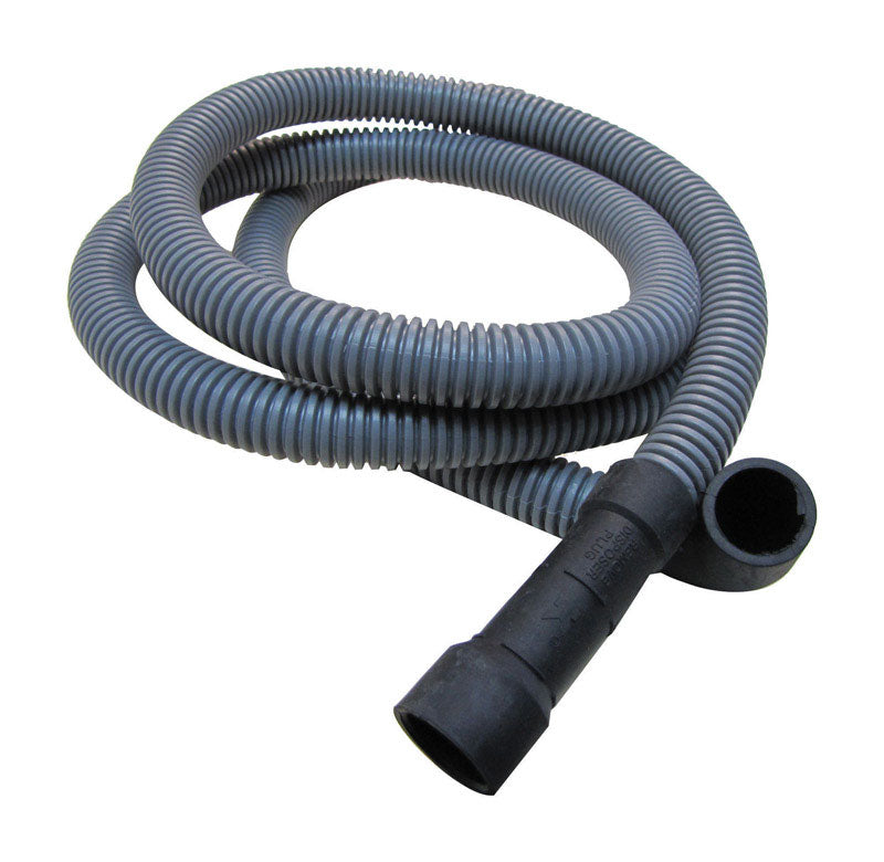 Plumb Pak PP850-12 Corrugated Dishwasher Discharge Hose with (2) Clamps, 6 Ft, 5/8" x 6', Gray
