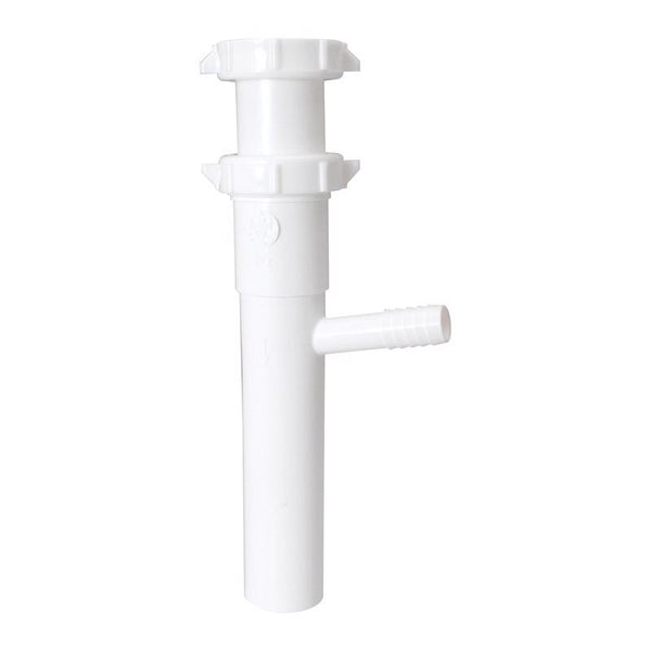 Plumb Pak PP66-14W Master Dishwasher Tailpiece, 1-1/2 X 8 in, 3/4 in (5/8 in Od) Branch, Plastic, White