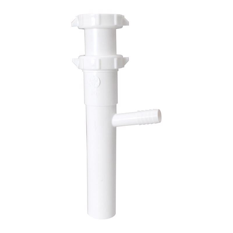 Plumb Pak PP66-14W Master Dishwasher Tailpiece, 1-1/2 X 8 in, 3/4 in (5/8 in Od) Branch, Plastic, White