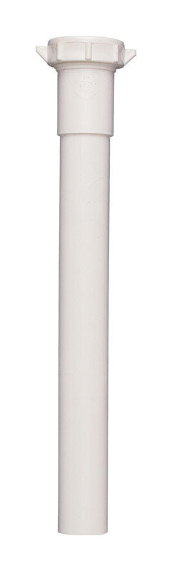 Plumb Pak PP42-8W Extension Tube, 1-1/4 in Dia X 8 in L, Slip Joint, Plastic, 1-1/4" x 8"