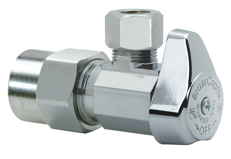brass craft g2pr19x cd 1/2 -Inch Nominal CPVC x 3/8 -Inch Outer Diameter Compression, Chrome, Angle CPVC Valve