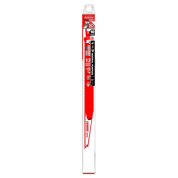 Diablo DS1209CGP10 Demo Demon reciprocating saw blade, Red