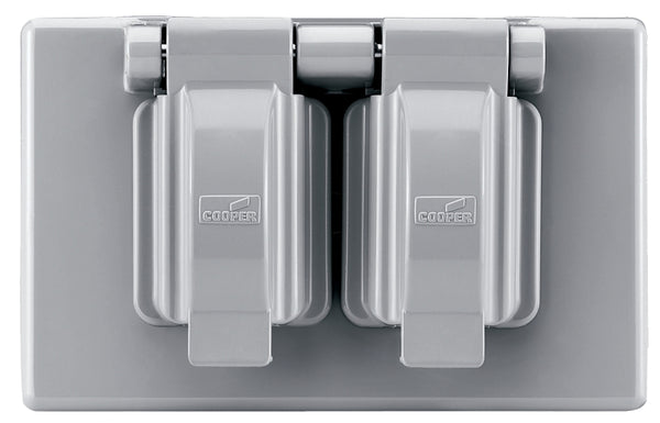 Cooper Wiring Devices Double Receptacle Cover, Gray S1962
