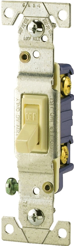 Eaton C1301-7V Single-Pole Switch, Ivory
