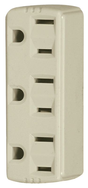15 Amp 125-Volt Three Outlet Tap - Ivory-DISCONTINUED