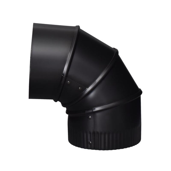 UNITED STATES HDW BM0013, Black, Adjustable Stove-Pipe Elbow, 24 Gauge, 5