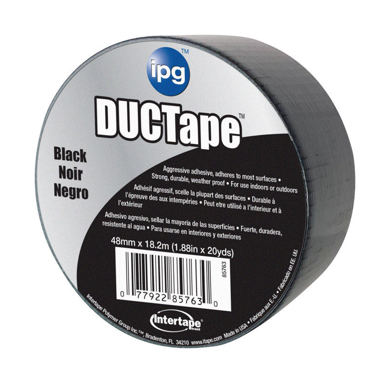 IPG 6720BLK JobSite DUCTape, Colored Duct Tape, 1.88" x 20 yd, Black